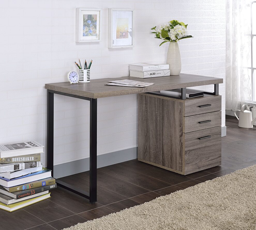Gray oak finish desk by Acme