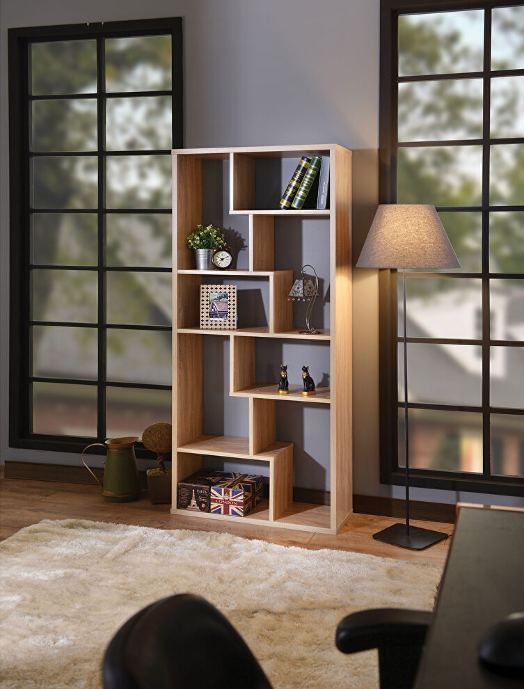 Weathered light oak finish bookshelf by Acme