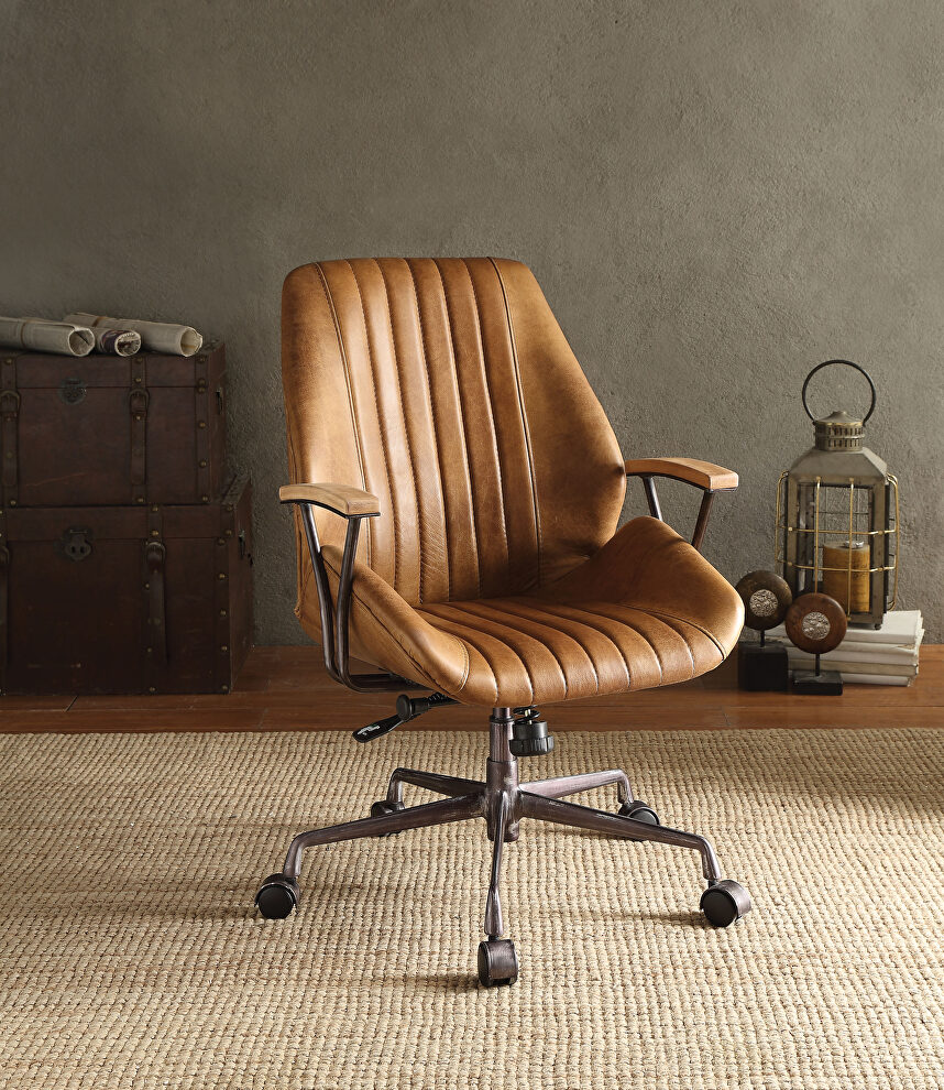 Coffee top grain leather executive office chair by Acme