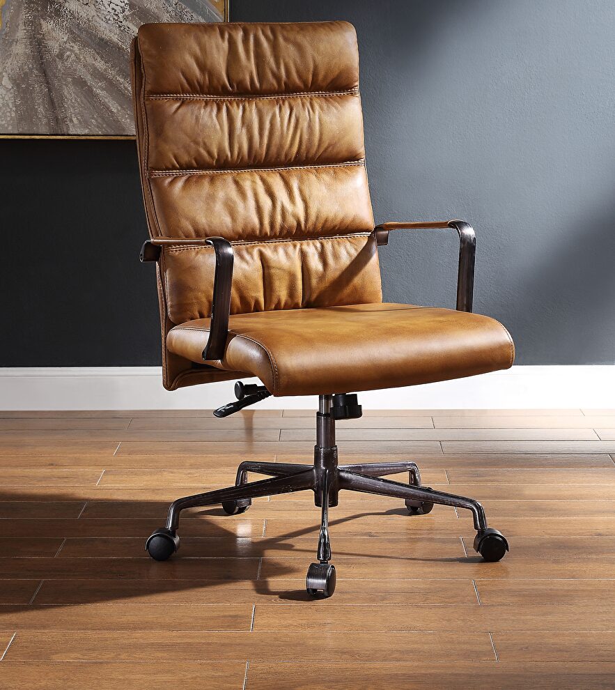 Sahara top grain leather office chair by Acme