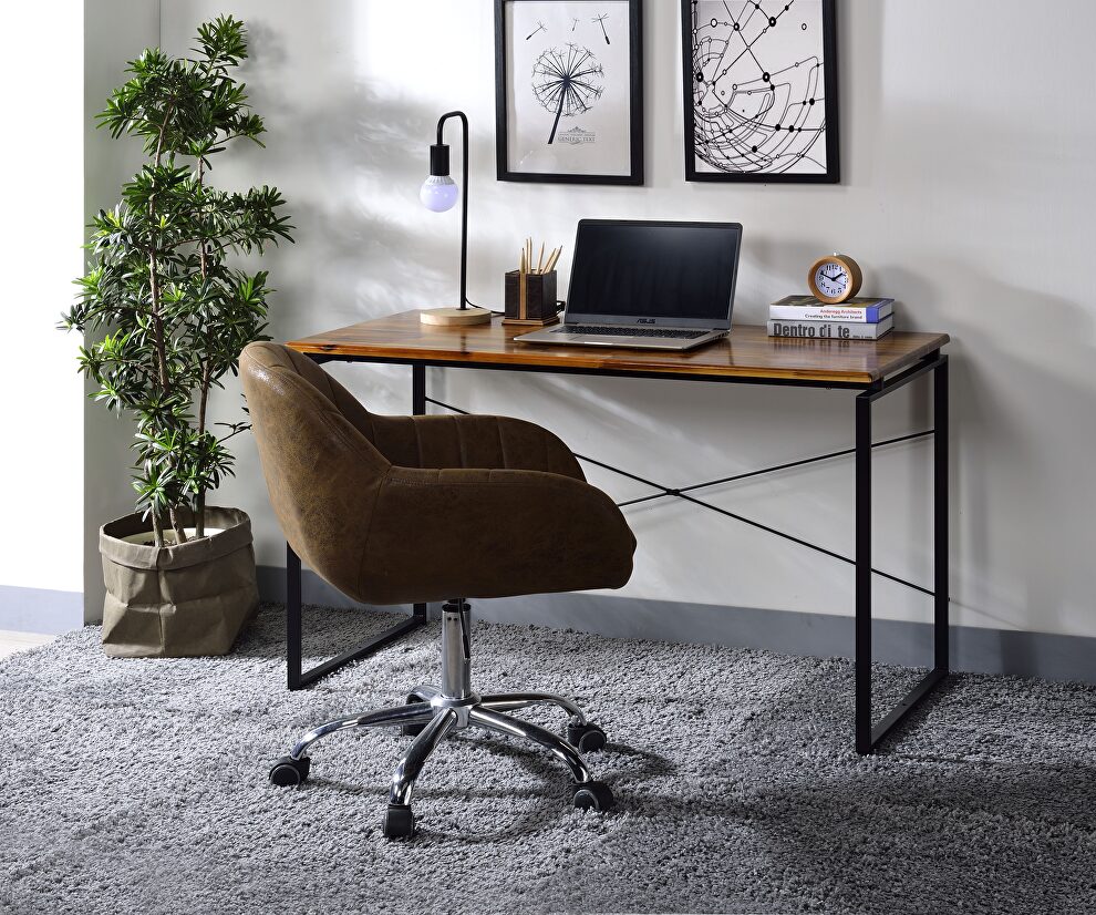 Oak & black finish desk by Acme