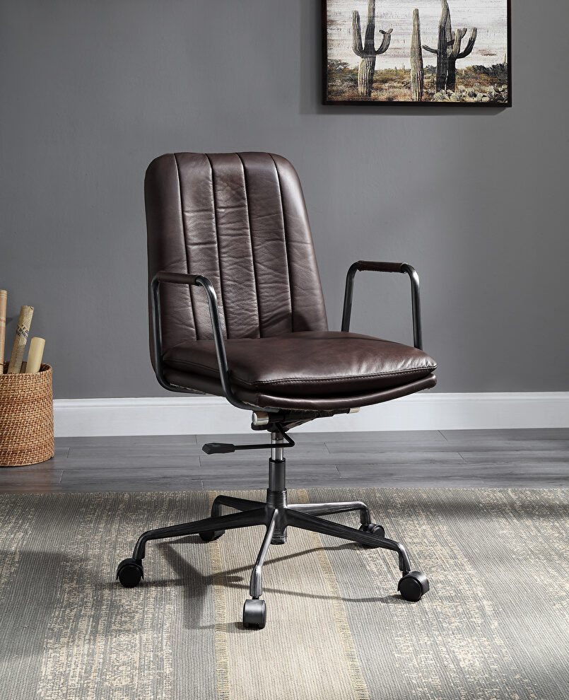 Mars top grain leather upholstered seat and back cushion office chair by Acme
