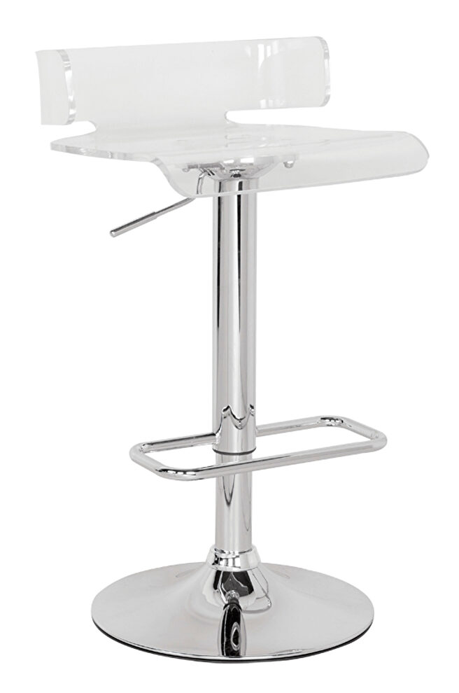 Clear & chrome adjustable stool with swivel by Acme