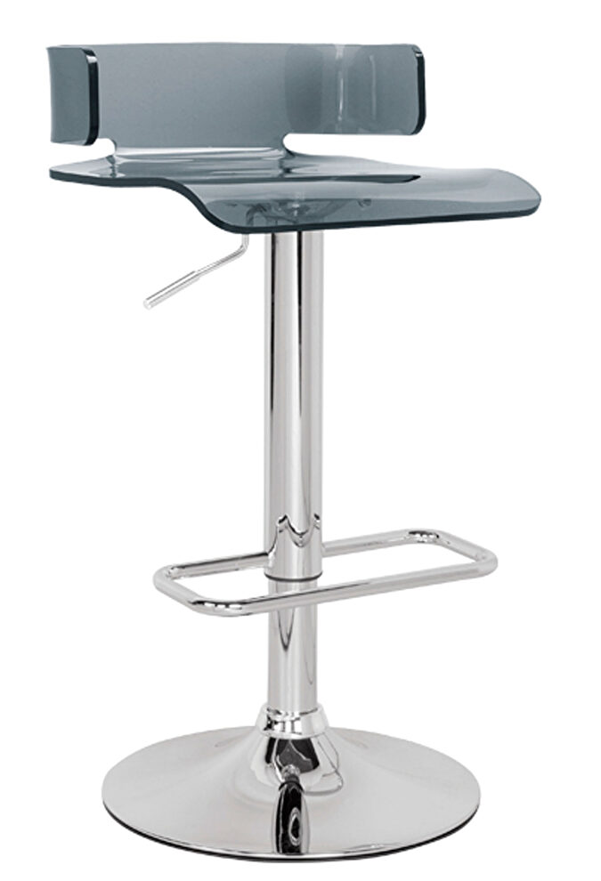 Gray & chrome adjustable stool with swivel by Acme