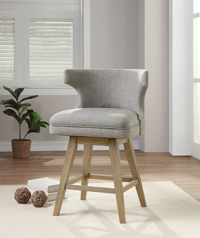 Fabric & oak finish counter height chair by Acme