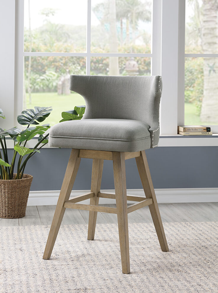 Fabric & oak finish bar chair by Acme