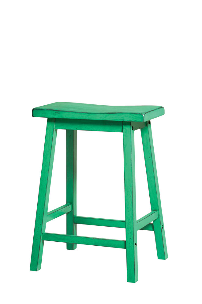 Antique green finish counter height stool by Acme