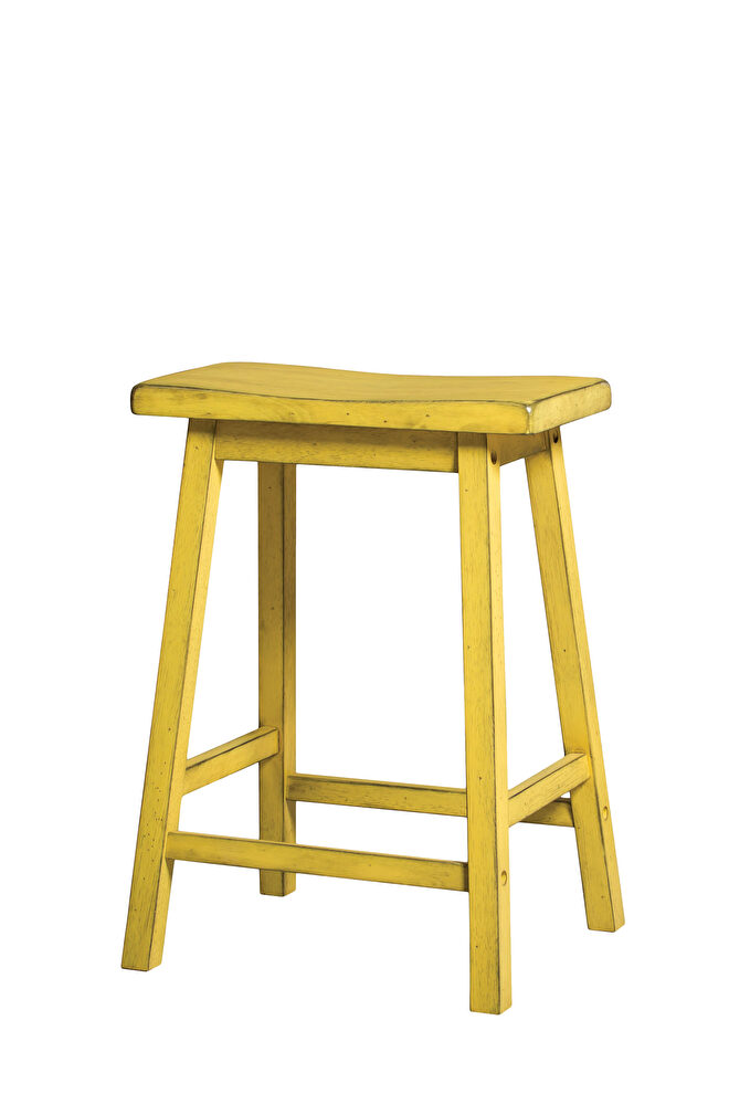 Antique yellow finish counter height stool by Acme