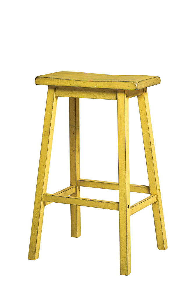Antique yellow finish bar stool by Acme
