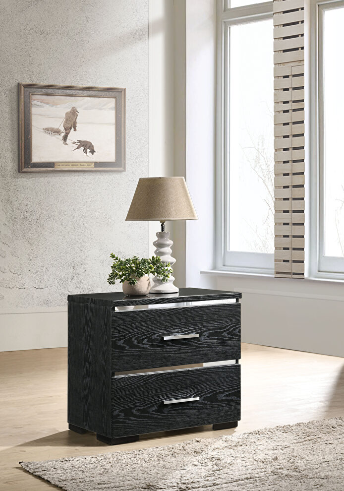 Black (high gloss) accent table by Acme