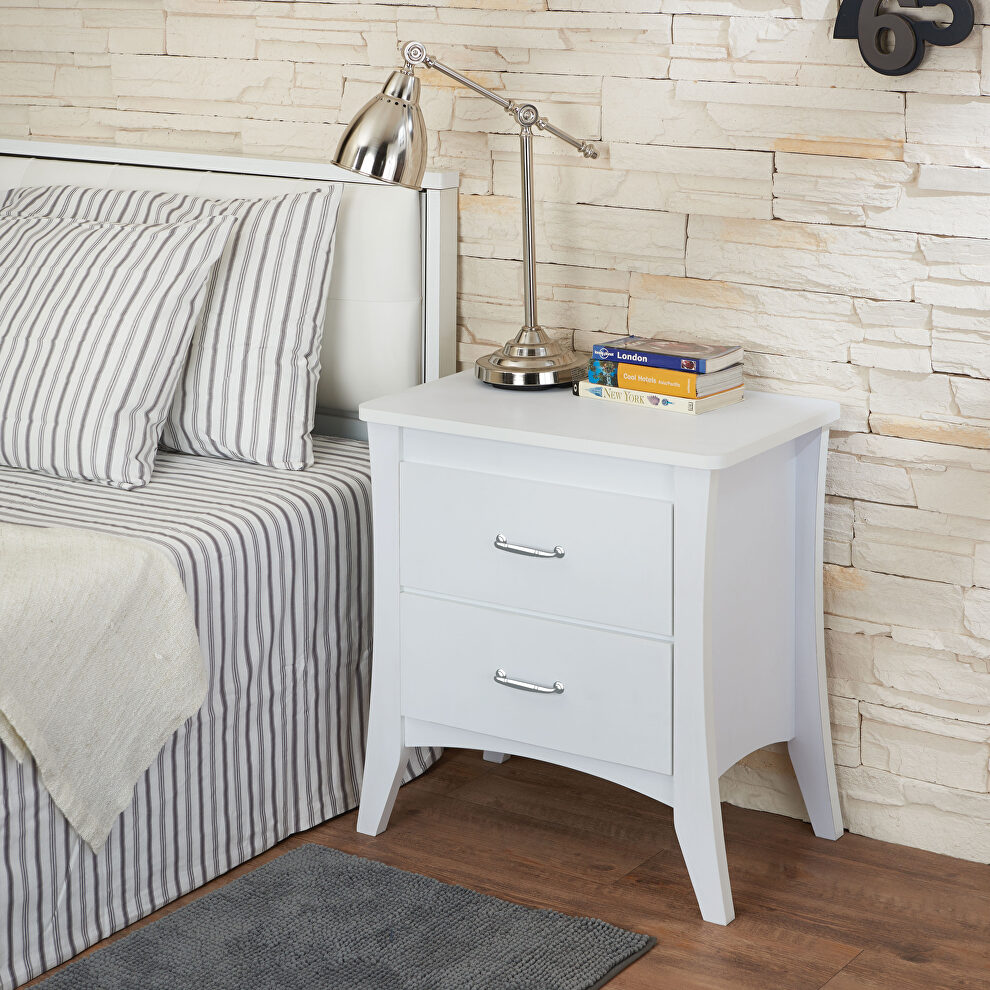 White accent table / nightstand by Acme