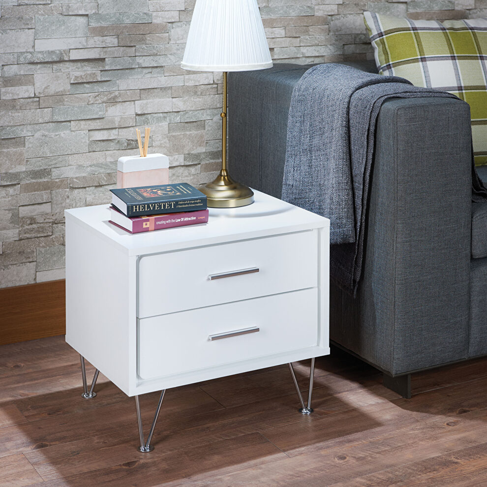 White accent table by Acme