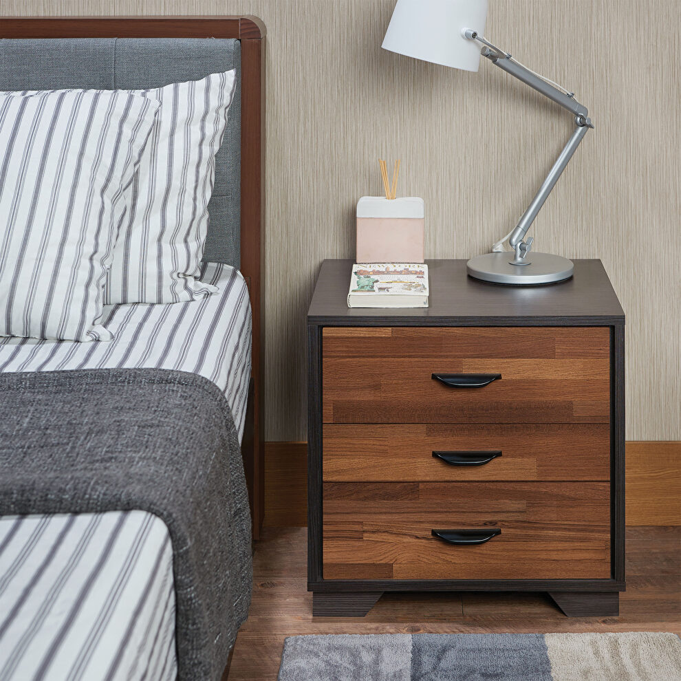 Walnut & espresso accent table by Acme