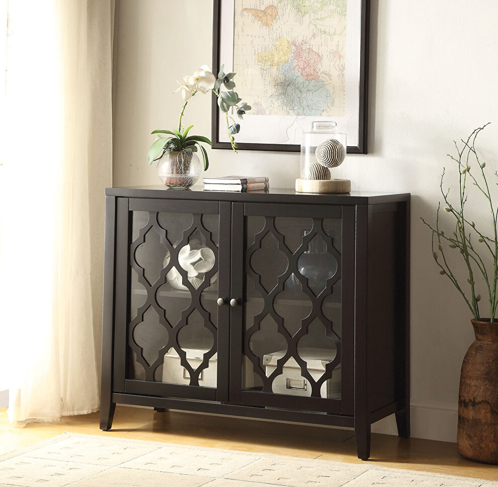 Black finish console table by Acme