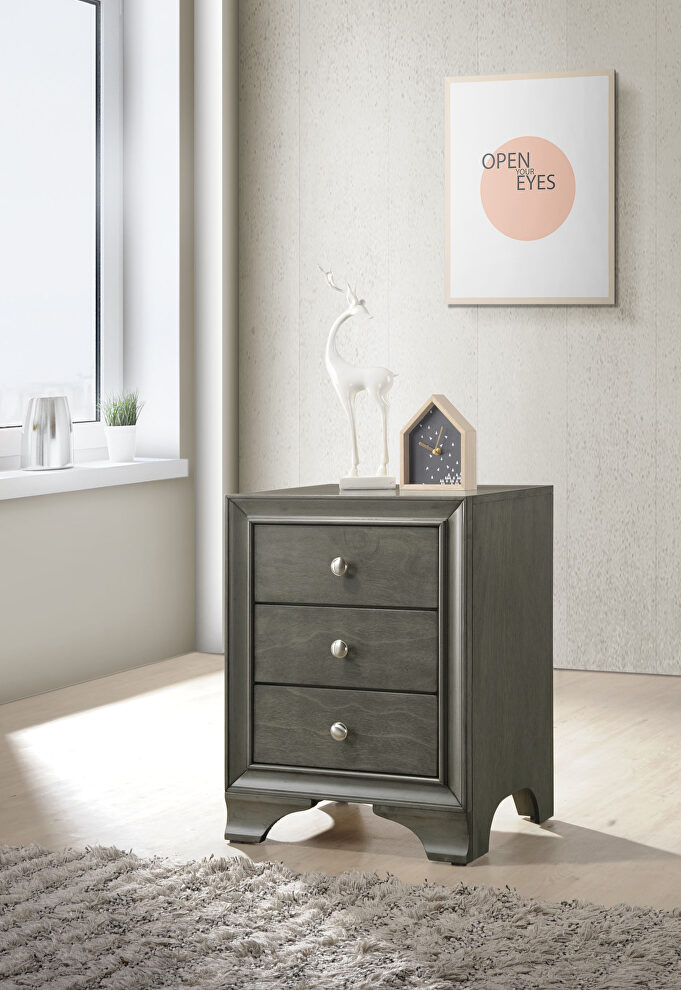 Gray oak accent table by Acme