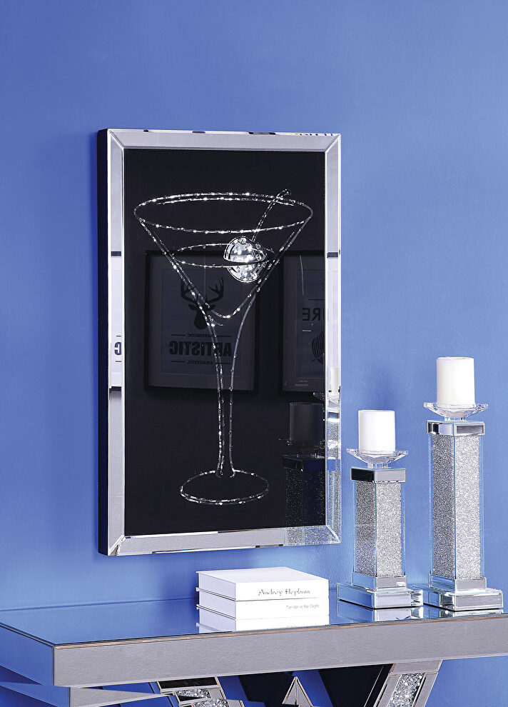 Faux glam inlays accent wall decor by Acme
