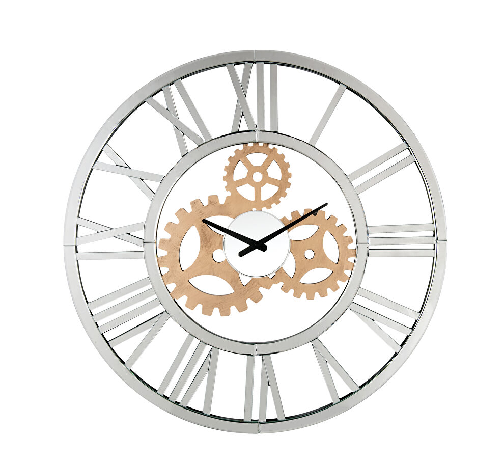 Beveled edge & round shape wall clock by Acme