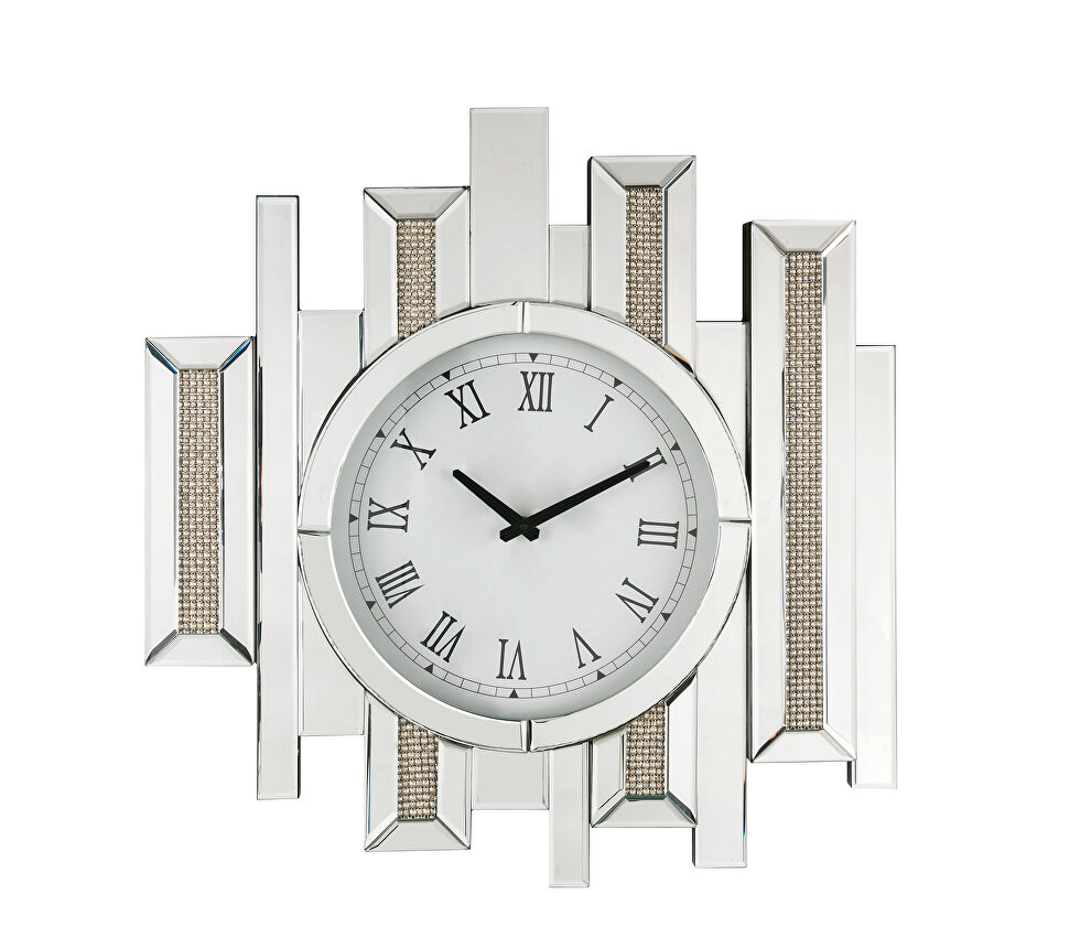 Faux square diamonds irregular shape wall clock by Acme