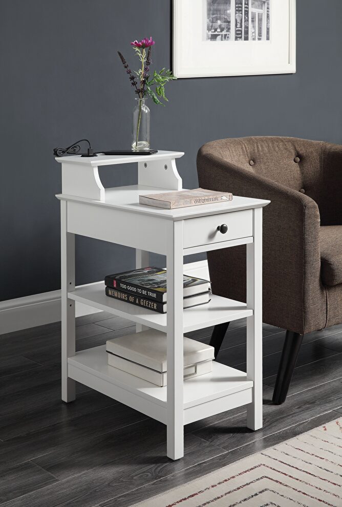 White side table in casual style by Acme