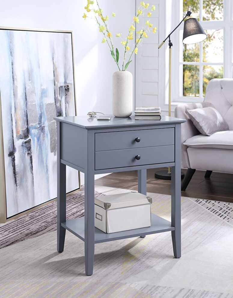 Gray side table by Acme