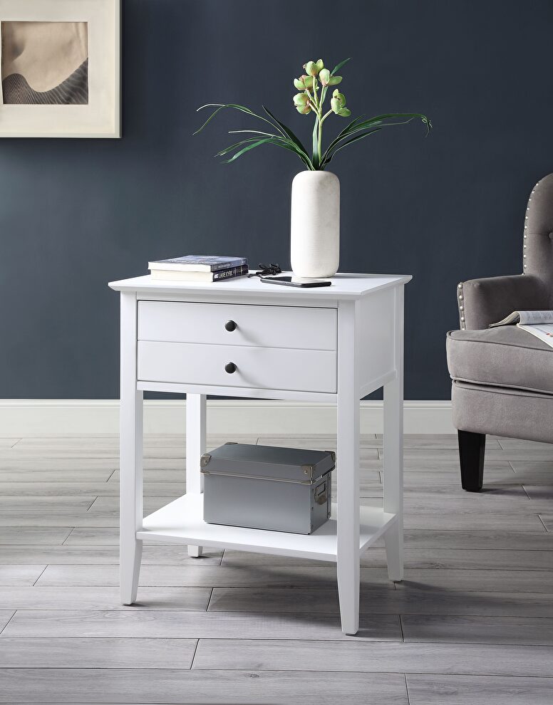 White side table by Acme