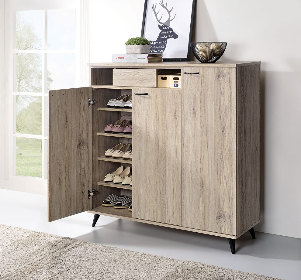 Natural finish shoe cabinet by Acme