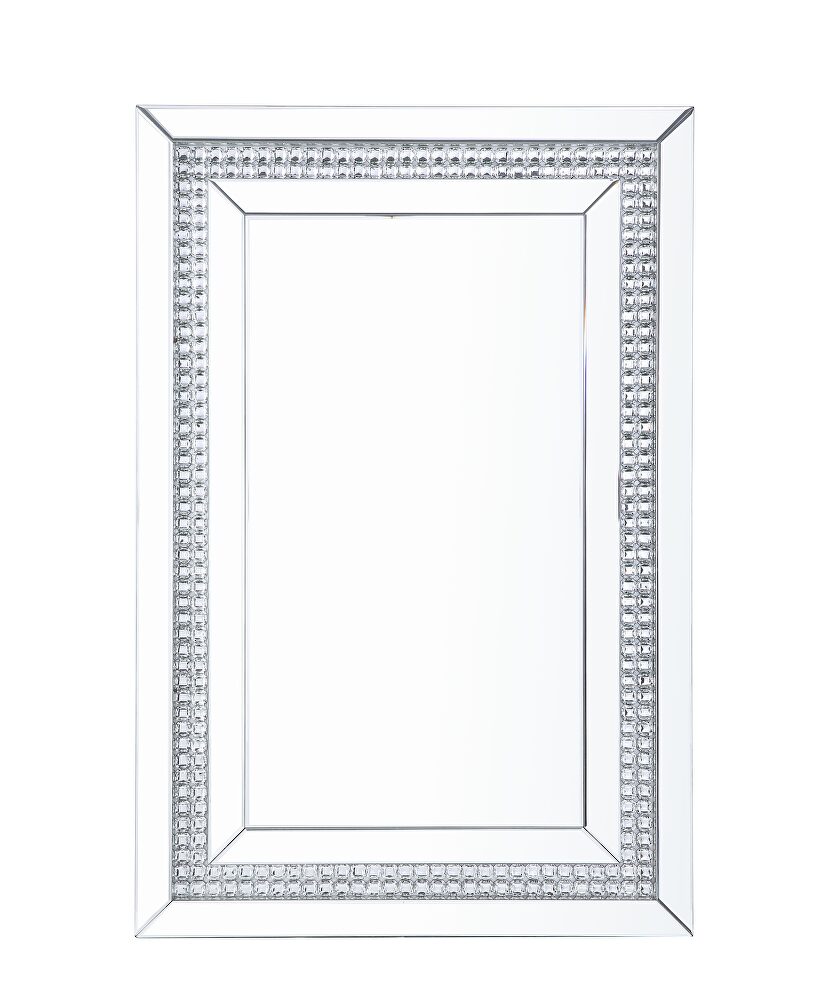 Faux ice cube crystals glam style wall mirror by Acme