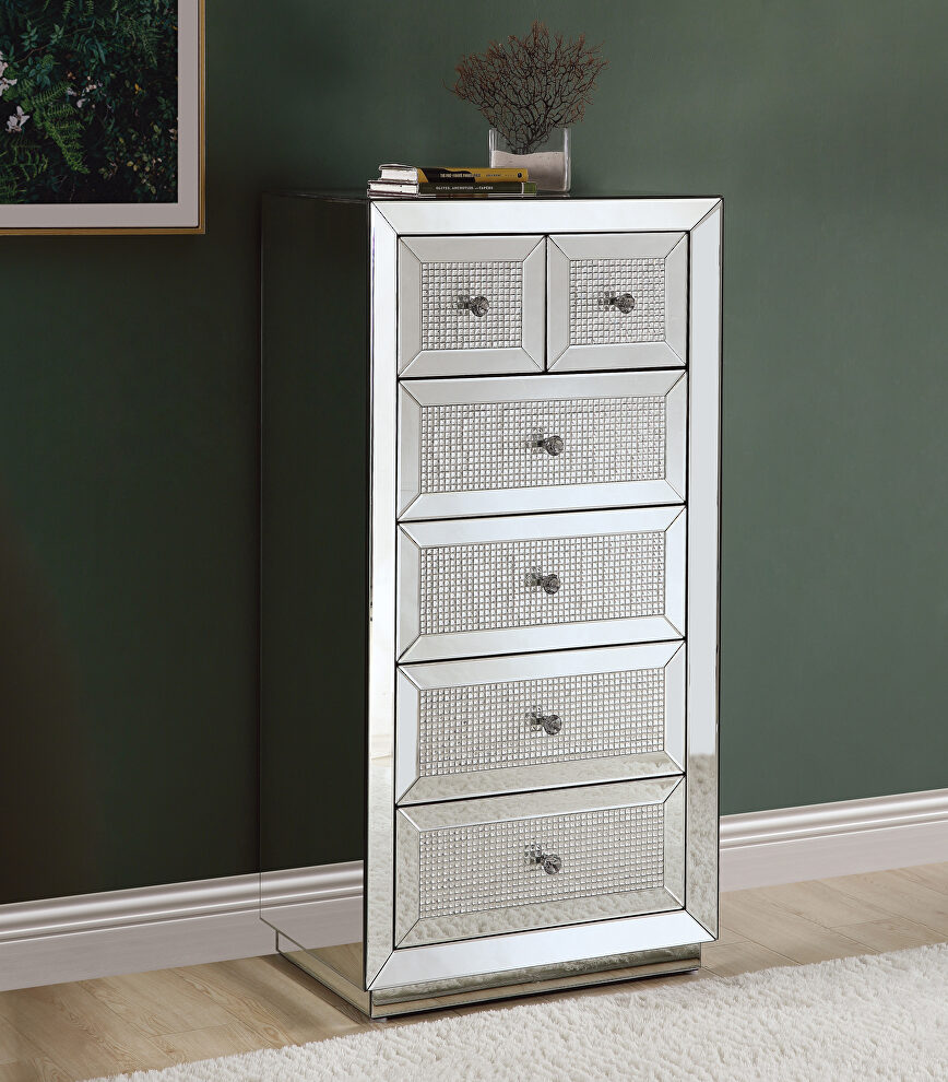 Faux square diamonds modern design cabinet by Acme