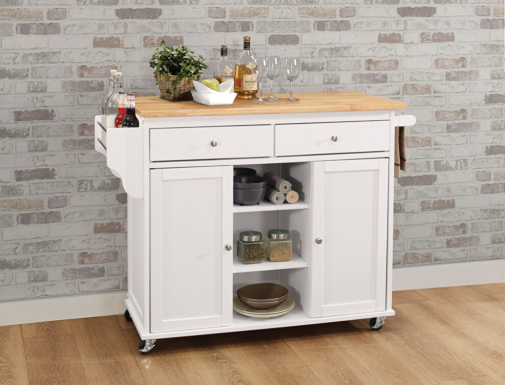 Natural & white kitchen cart by Acme
