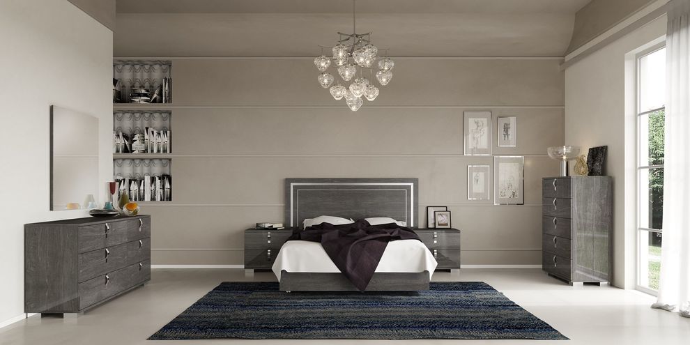 Elegant contemporary bedroom set in gray by At Home USA