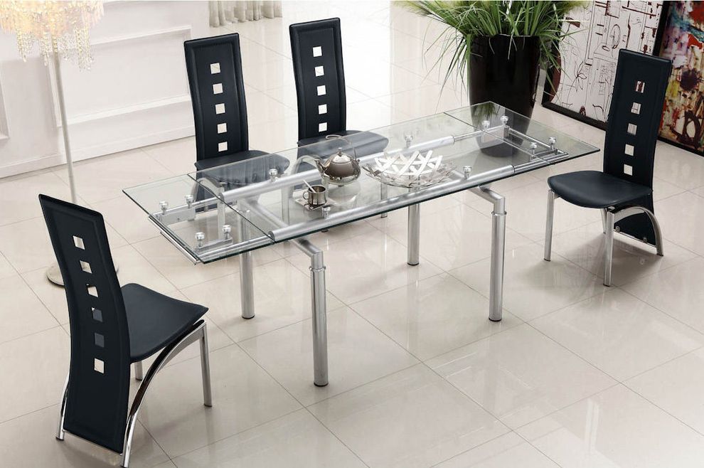 Glass table w/ extensions by At Home USA