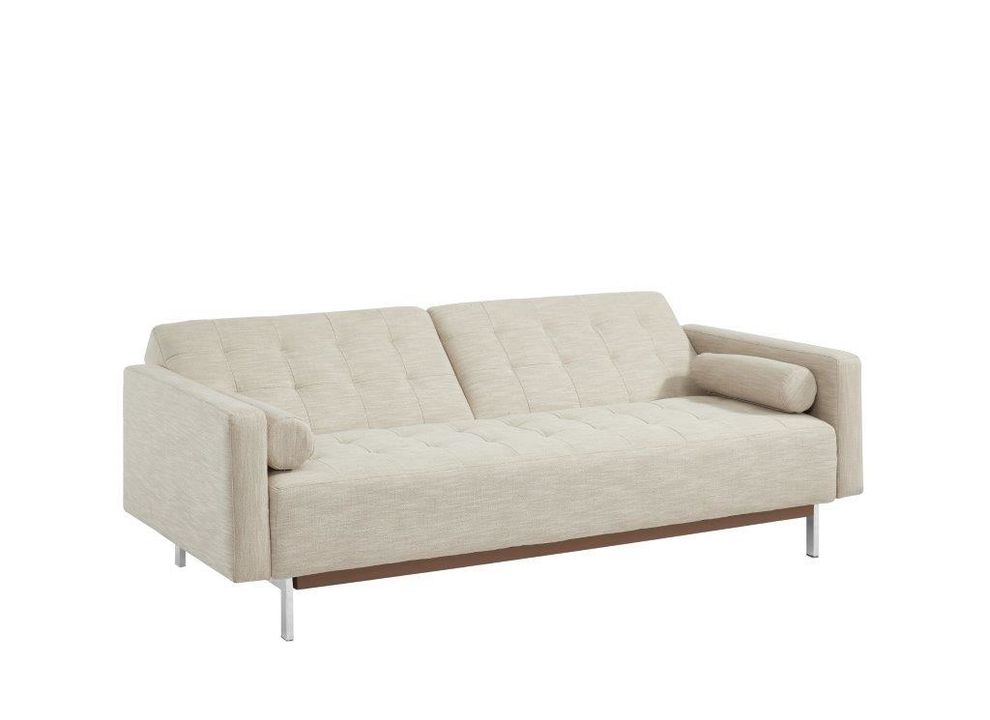 Cream fabric tufted back sofa bed by At Home USA