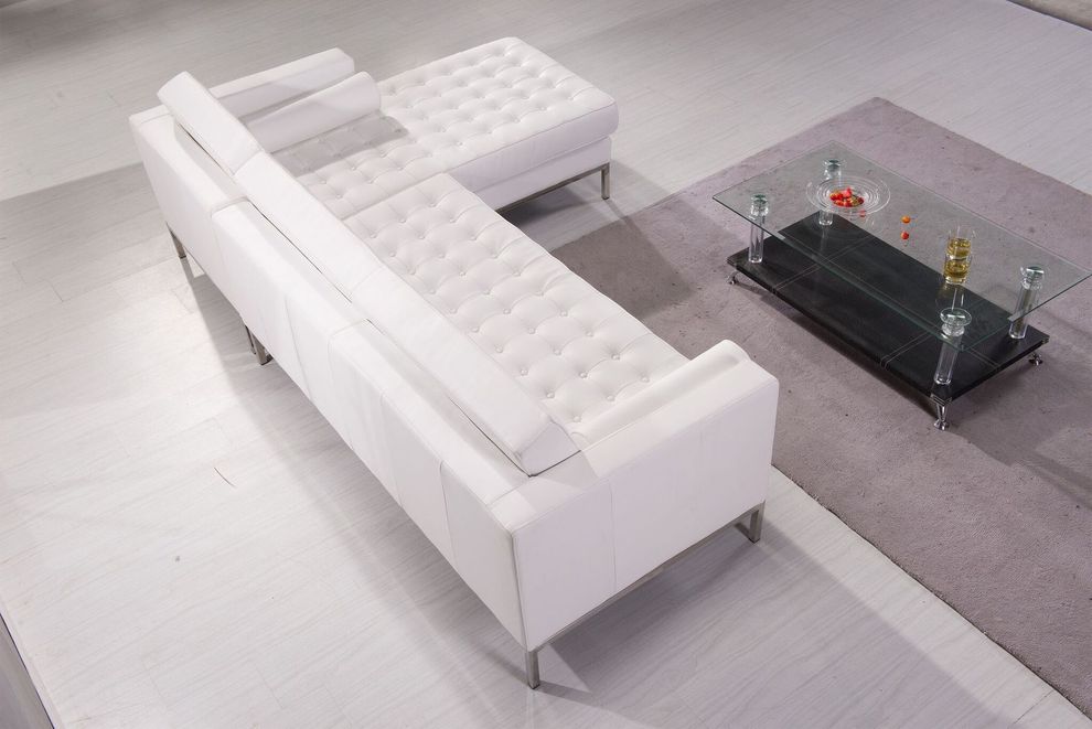 Le Corbusier design white leather sectional sofa by At Home USA