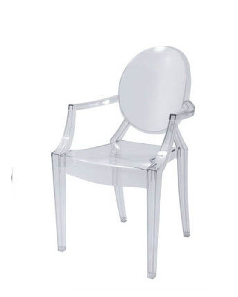 Modern dining armchair in clear plastic (set of 4) by At Home USA