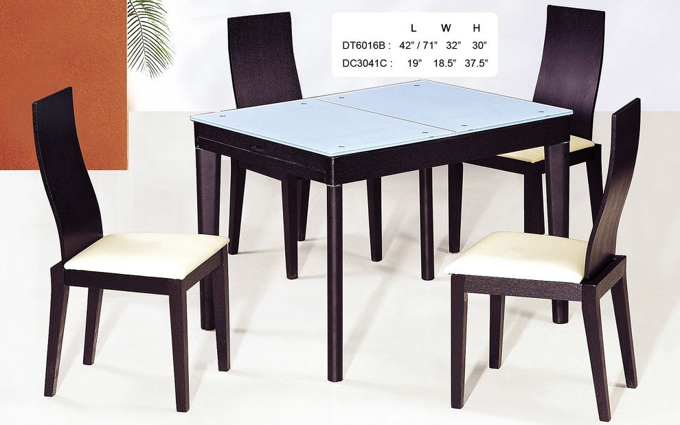 Elegant glass/wood casual dining room set by At Home USA