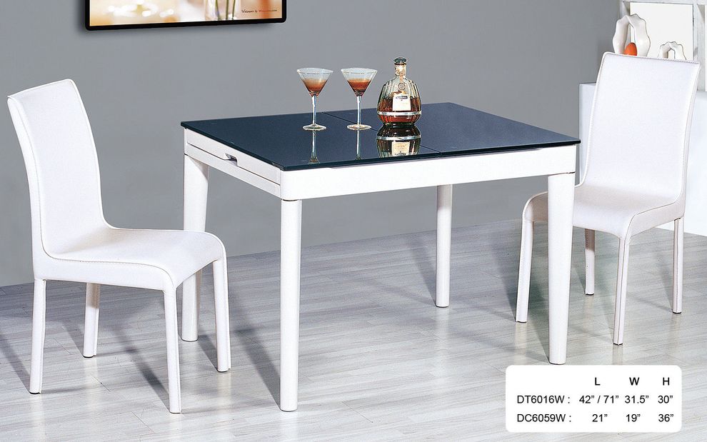 Minimalistic modern dining set in white by At Home USA