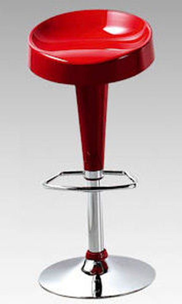 Elegant modern bar stool in red lacquer by At Home USA