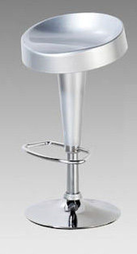 Elegant modern bar stool in silver lacquer by At Home USA