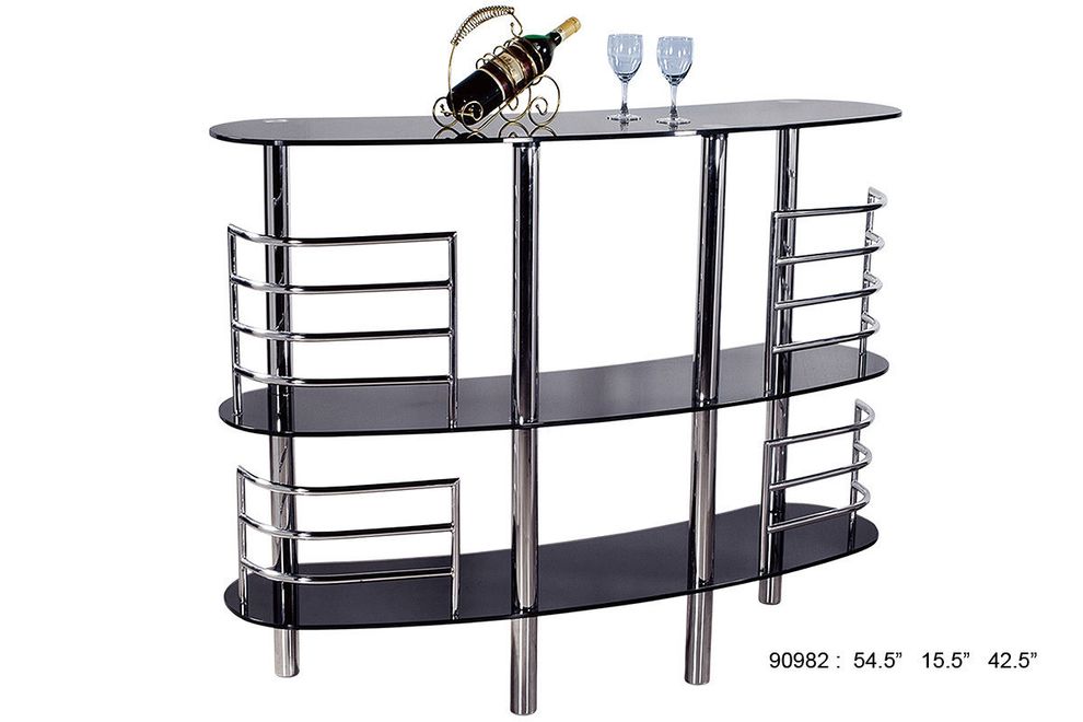 Modern black glass bar table by At Home USA
