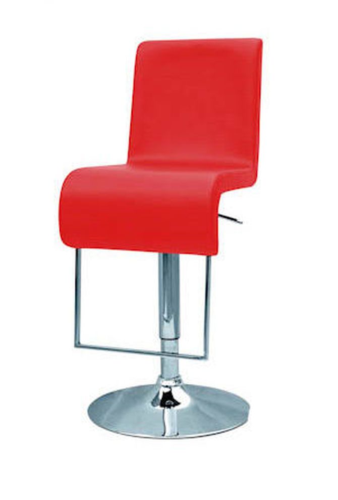 Contemporary red bar stool with chrome base by At Home USA