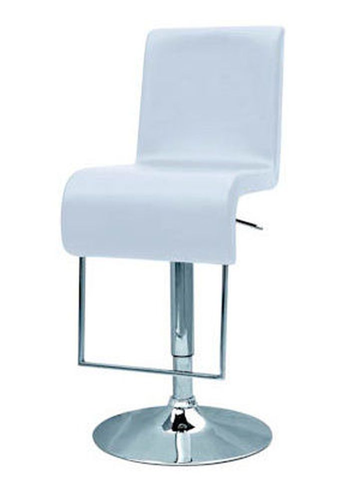 Contemporary white bar stool with chrome base by At Home USA
