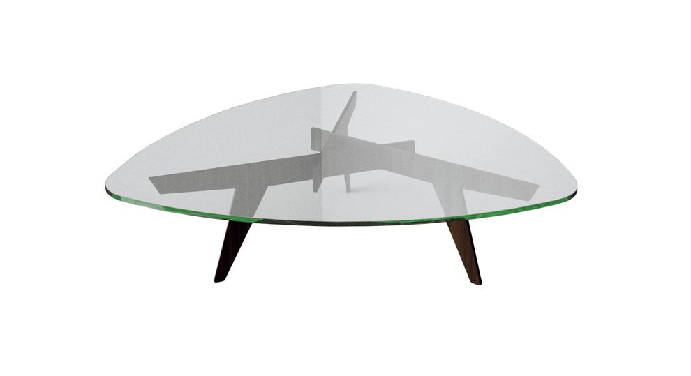 Classic modern 50 style design glass top coffee table by At Home USA