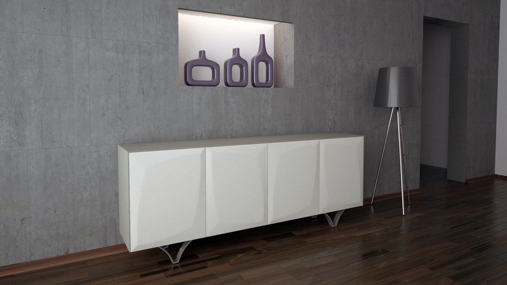 White ultra-contemporary server/display unit by At Home USA