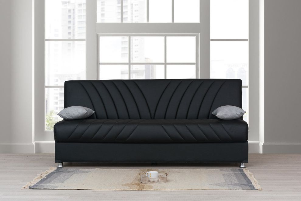 Black pu leather sofa bed by Alpha