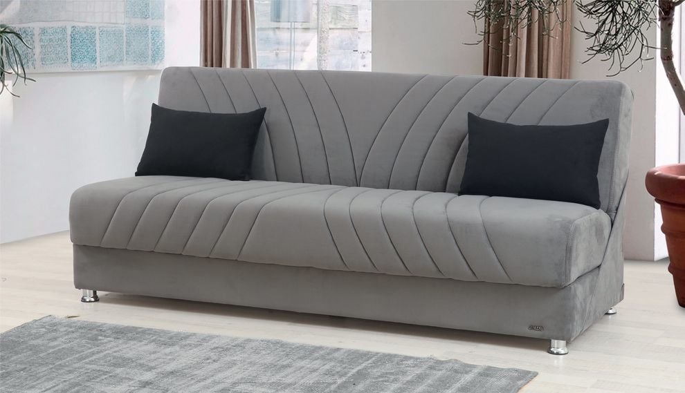 Microfiber sofa bed w/ storage compartment by Alpha