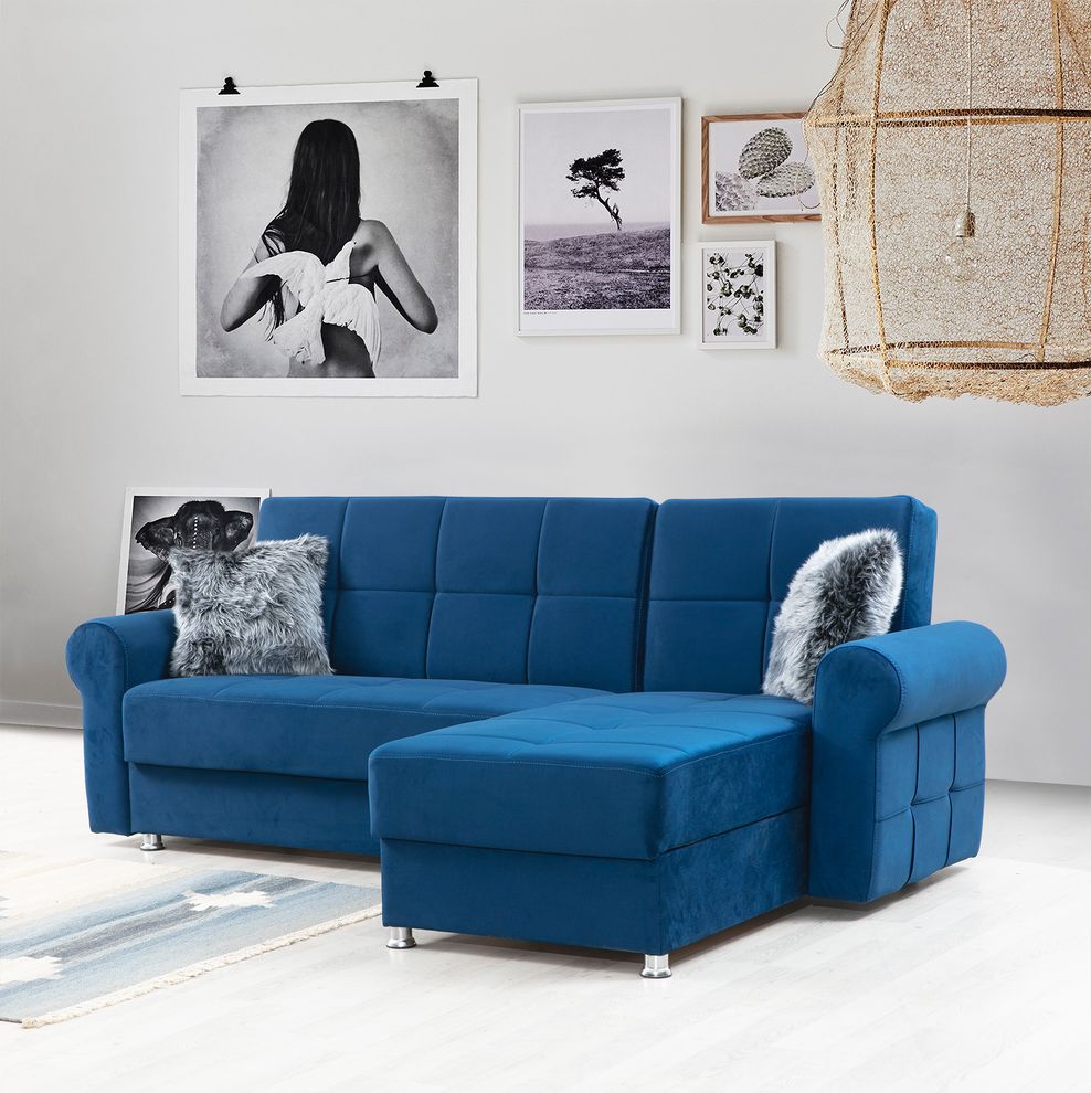 Small reversible sectional w/ bed and storage by Alpha