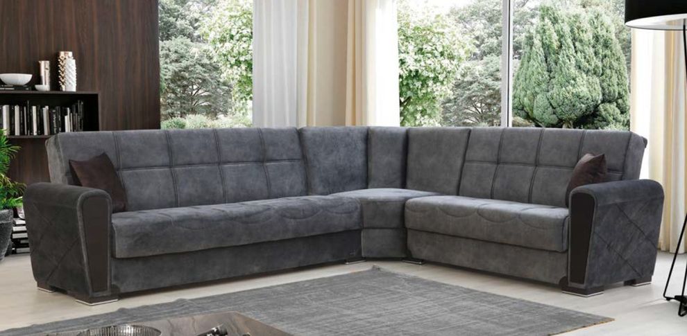3pcs reversible sectional sofa w/ storage by Alpha