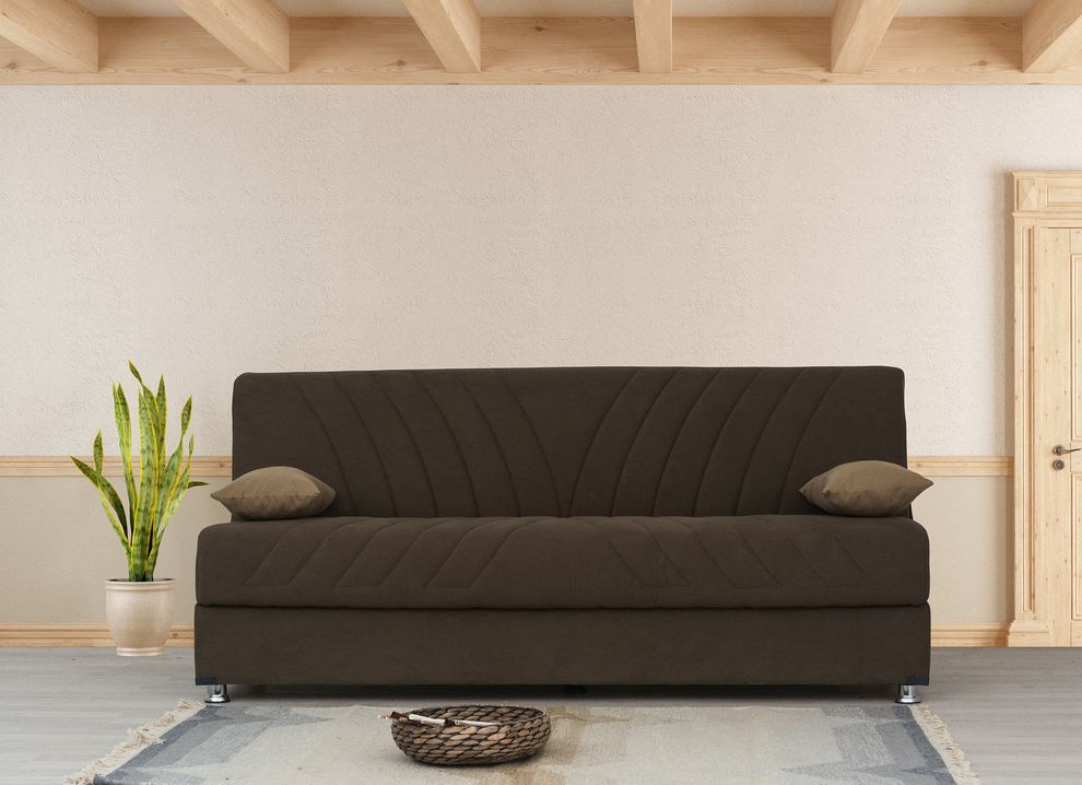 Fabric sofa bed w/ storage by Alpha