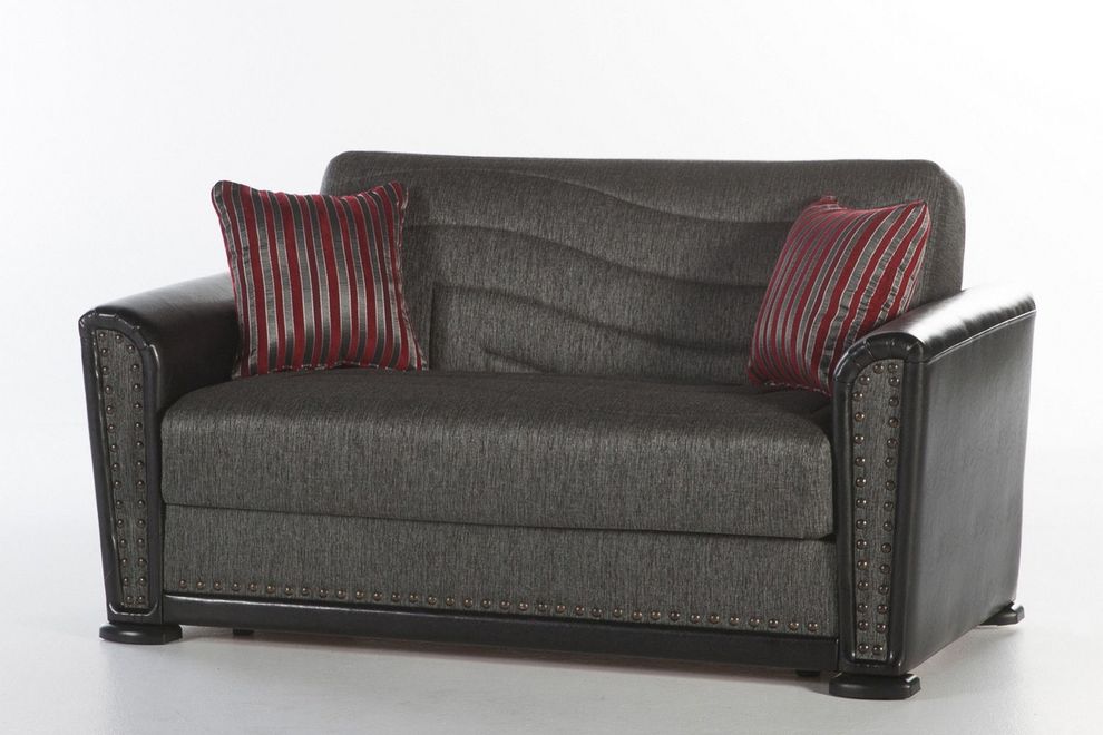 Gray fabric casual loveseat w/ bed and storage by Istikbal