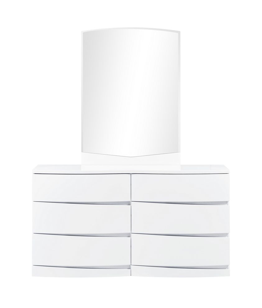 White high gloss finish modern dresser by Global